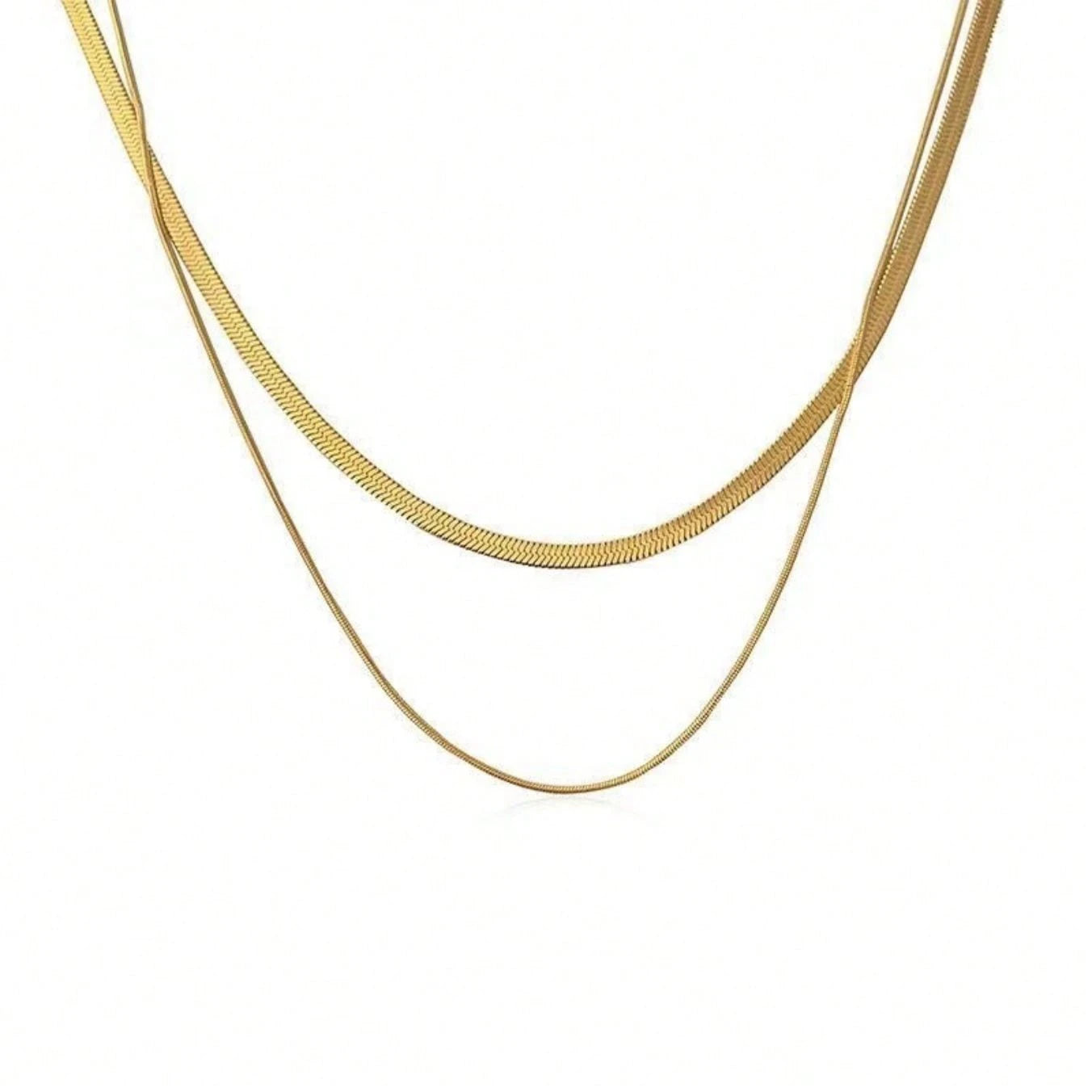 colar Europeu e americano ins maré moda retro dupla cobra osso empilhado titânio aço K ouro curto titânio aço colar clavícula cadeia mulher