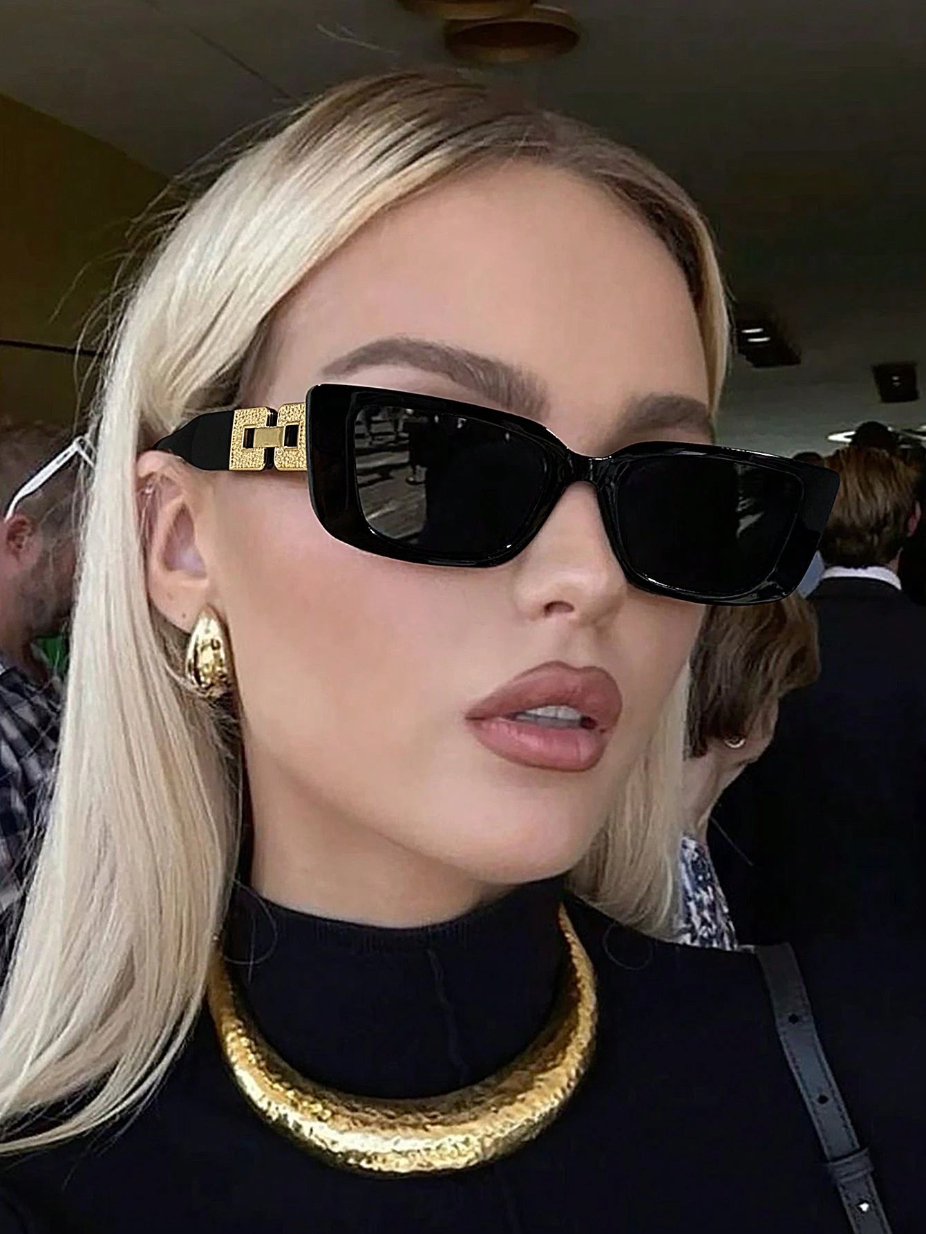 1/2 Peças Óculos de Moda Retangular Elegante de Luxo Leve para Mulheres, Passeios, Férias, Festas e Presentes de Feriado, Visual Elegante