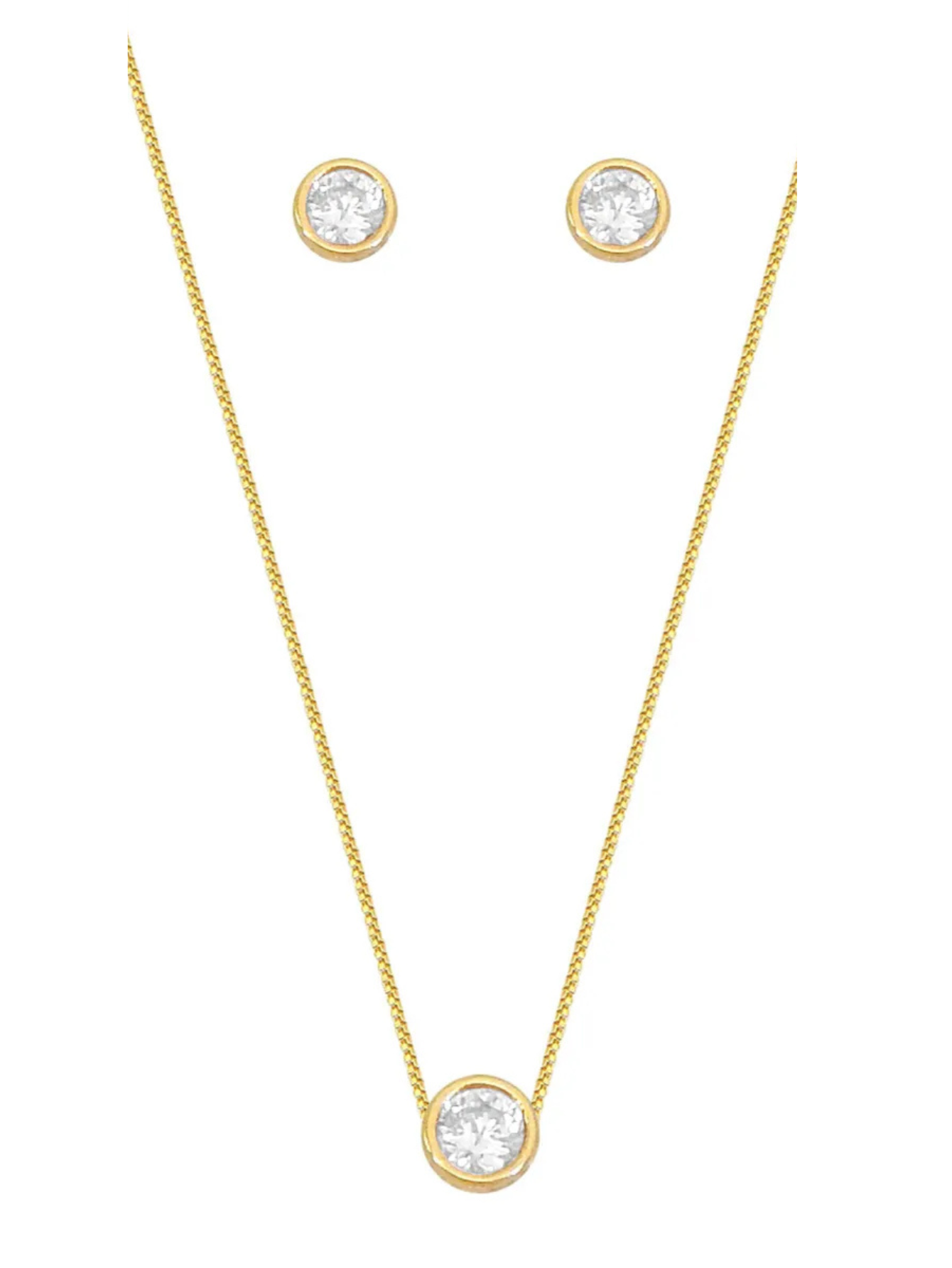Conjunto de Colar e Brinco Ponto de Luz