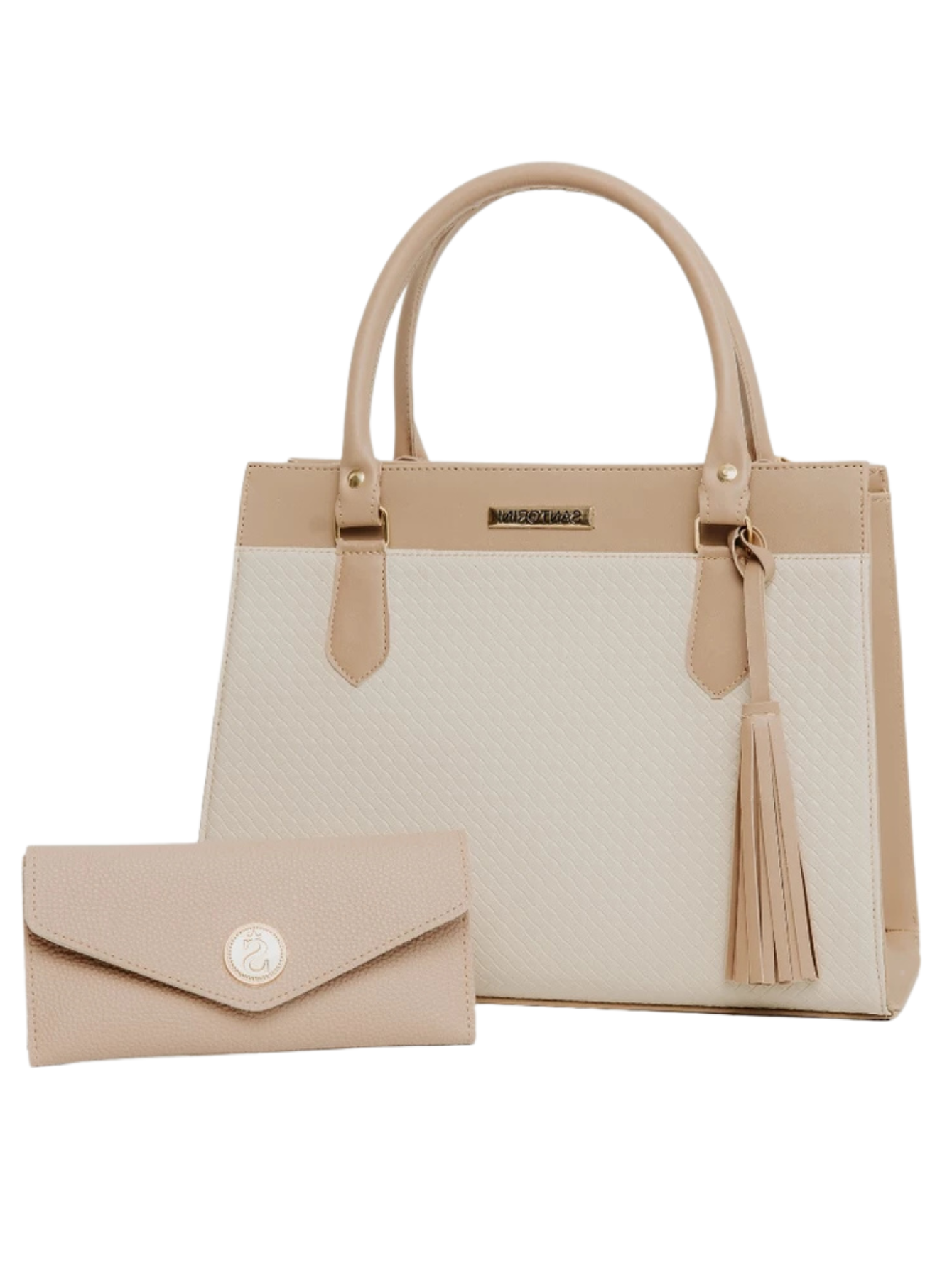 Bolsa Feminina com Carteira Combinando – Elegância Clean e Sofisticação| Bella & Finna