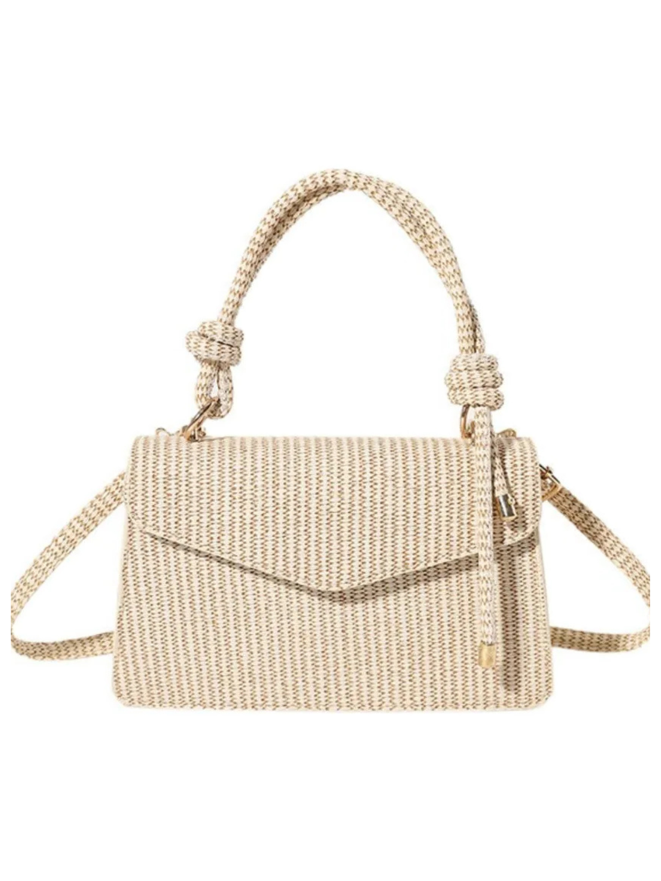 Bolsa Feminina Trançada Estilo Palha – Compacta e Sofisticada | Bella & Finna
