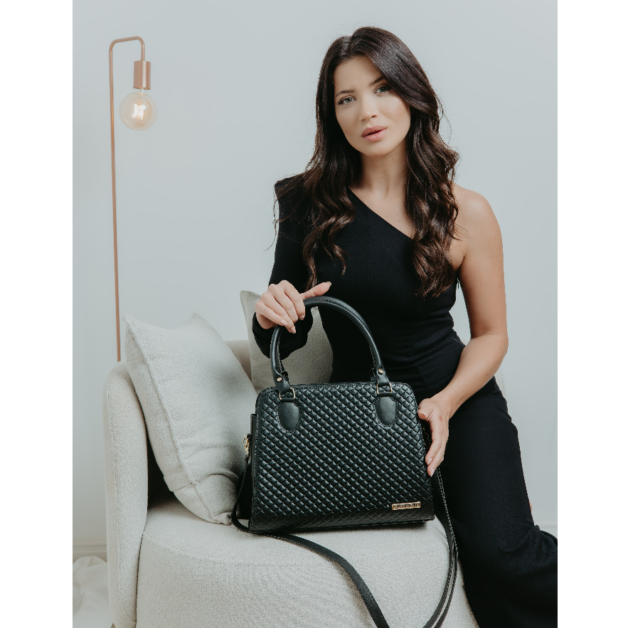 Bolsa Baú Grande Feminina Elegante de Mão e Alça Transversal