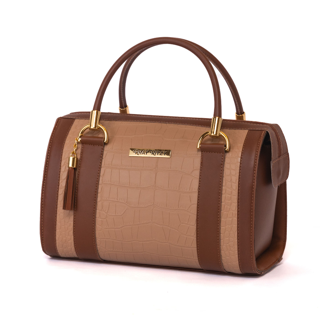 Bolsa Baú Feminina Bicolor Elegante de Mão e Alça Transversal Promoção