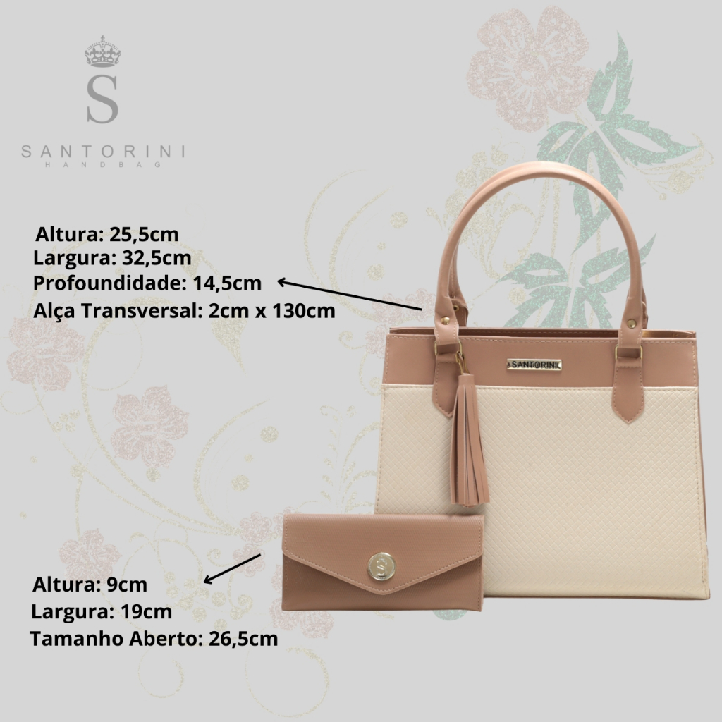 Bolsa feminina grande transversal tiracolo tote kit carteira porta moedas porta cartão
