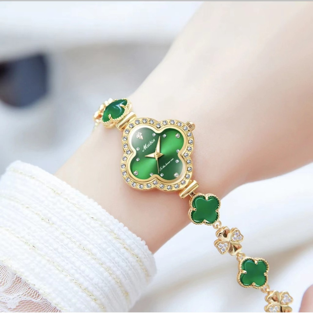 Elegante Flor Mini Relógio De Pulso De Quartzo Com Pulseira De Metal Luz Luxo Moda Diamante Relógio Relógio Feminino