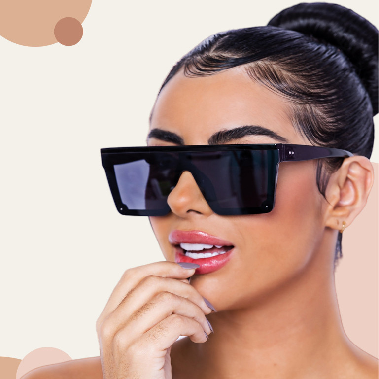 Óculos de Sol Feminino Unisex Quadrado Maior UV400 modas
