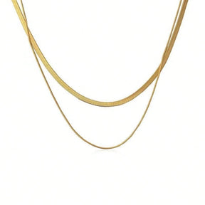 colar Europeu e americano ins maré moda retro dupla cobra osso empilhado titânio aço K ouro curto titânio aço colar clavícula cadeia mulher