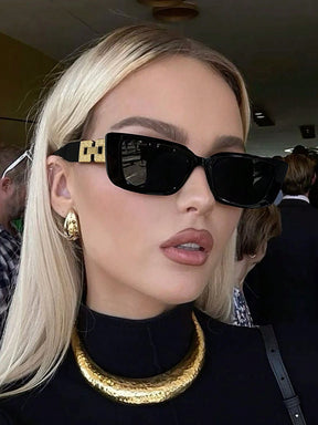 1/2 Peças Óculos de Moda Retangular Elegante de Luxo Leve para Mulheres, Passeios, Férias, Festas e Presentes de Feriado, Visual Elegante