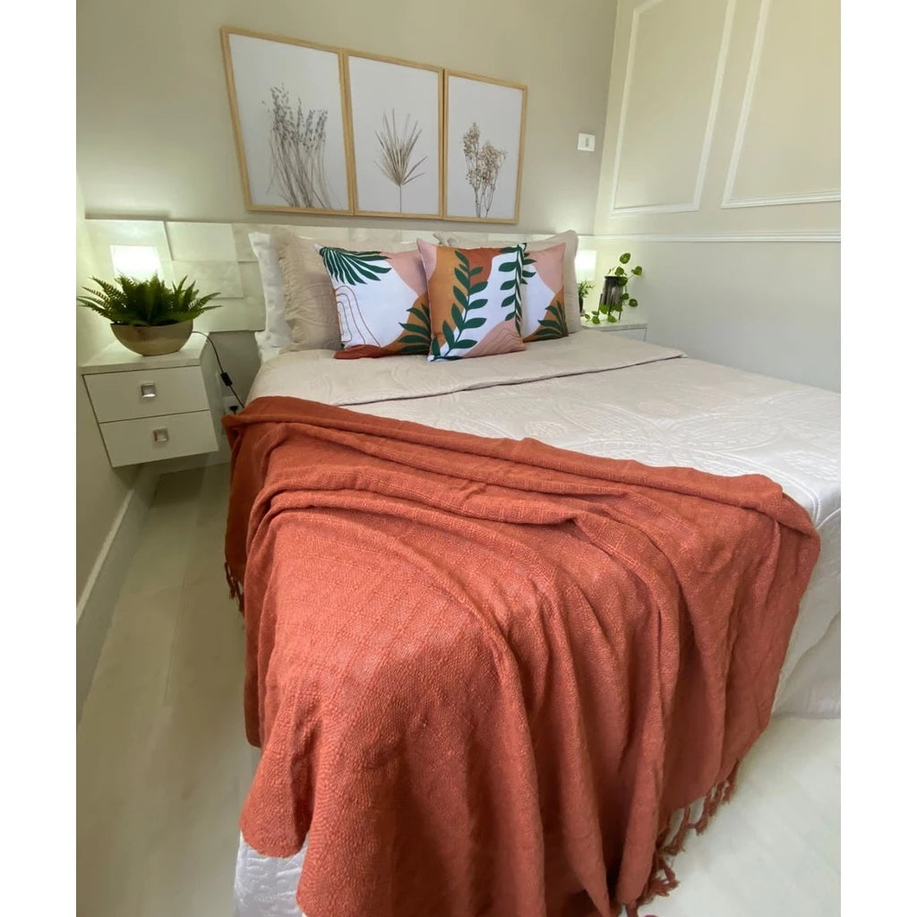 Manta Pra Sofa Terracota Telha Xale Chale Poltrona peseira