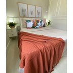 Manta Pra Sofa Terracota Telha Xale Chale Poltrona peseira