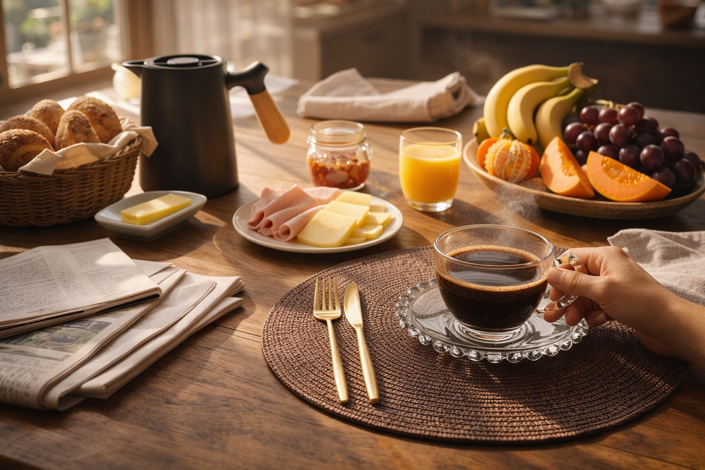 Xícara Bubbly 100ml com Pires – Vidro Elegante | BellaeFinna