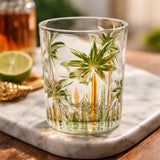 Jogo de 6 Copos Baixos Palm Tree em Cristal Ecológico Lapidado (340ml) | BELLAEFINNA
