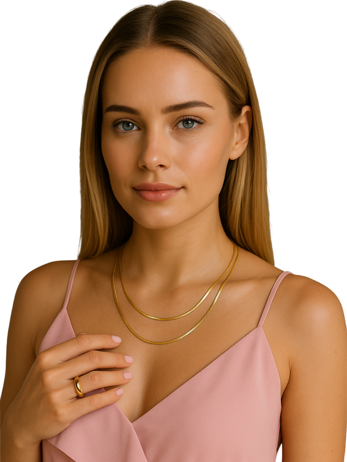 Colar Duplo Essential Gold de Aço Inoxidável | Bella & Finna