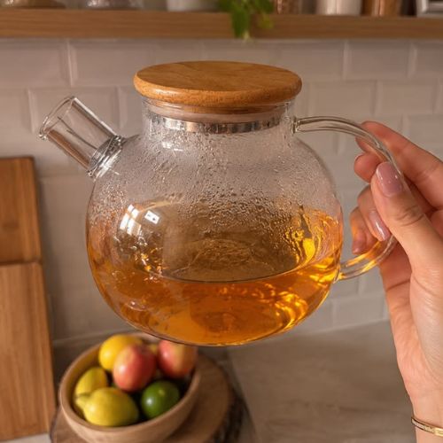 Bule Vidro Borossilicato e Bambu com Infusor | BELLAEFINNA