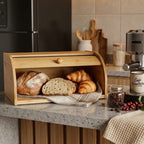 Porta Pães em Bambu com Tampa Retrátil Basculante – Linha Natural Home