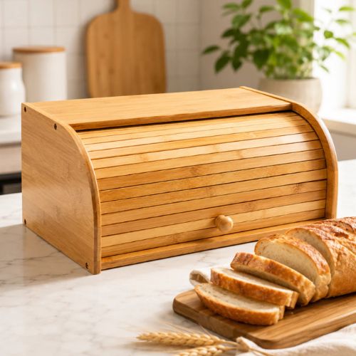 Porta Pães Minimalista Bambu Orgânico | BELLAEFINNA