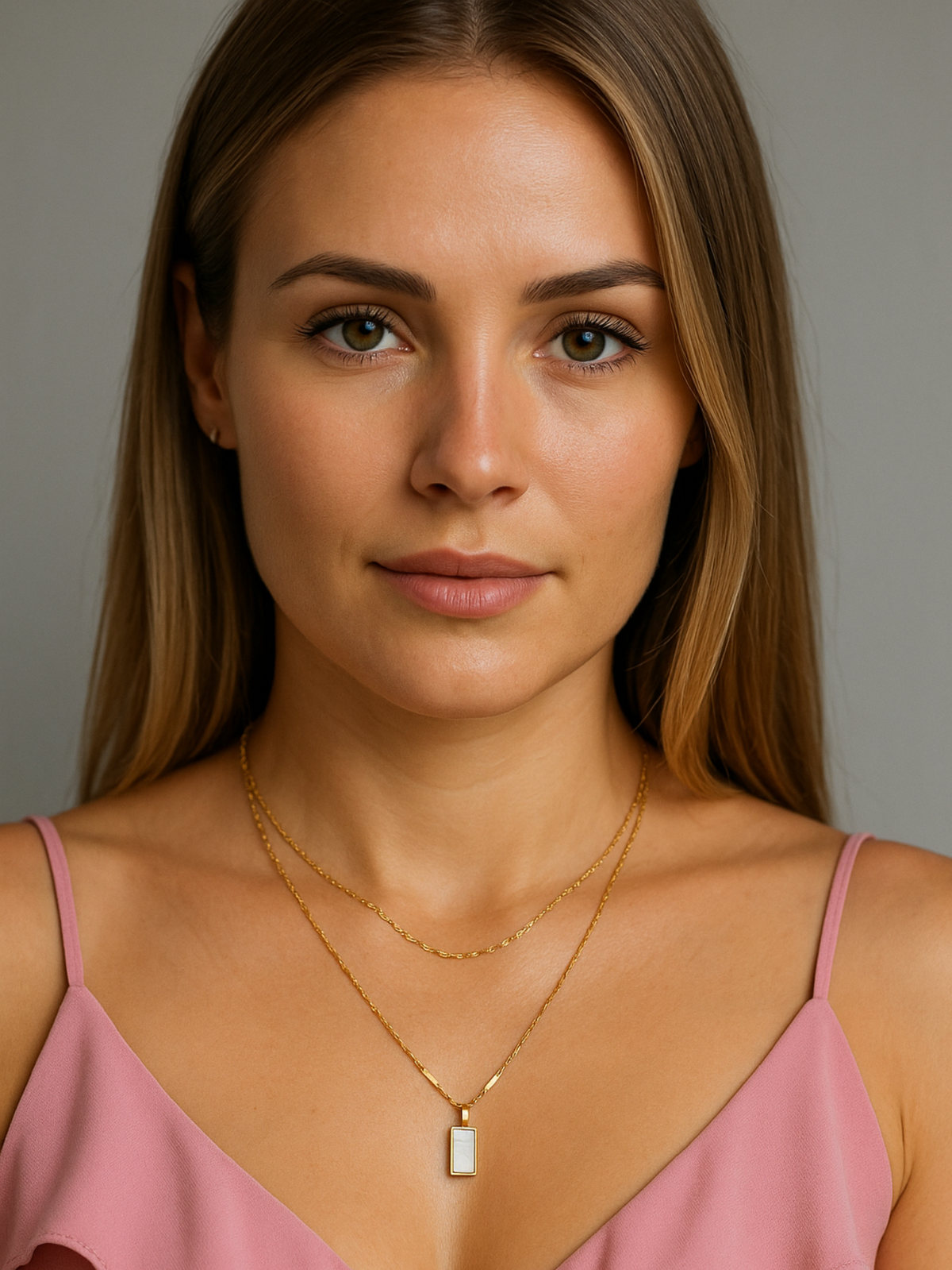 Colar Corrente com Pedra Branca | Bella & Finna