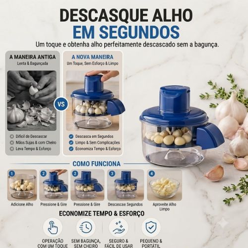 Descascador elétrico automático de alho e frutas | Bellaefinna