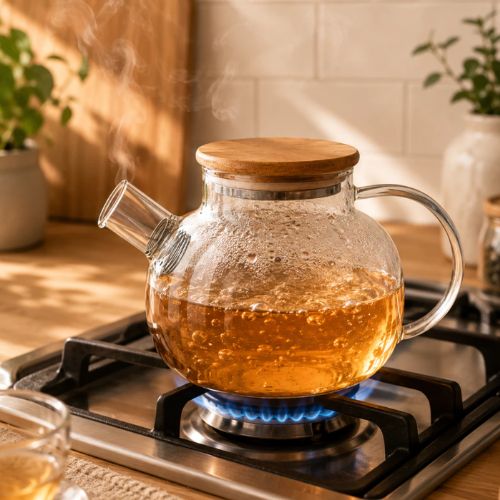 Bule Vidro Borossilicato e Bambu com Infusor | BELLAEFINNA