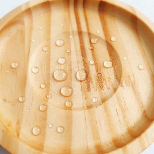 Jogo de 6 Xícaras de Chá e Café 220ml com 6 Pires de Madeira Redondo – Linha Concept