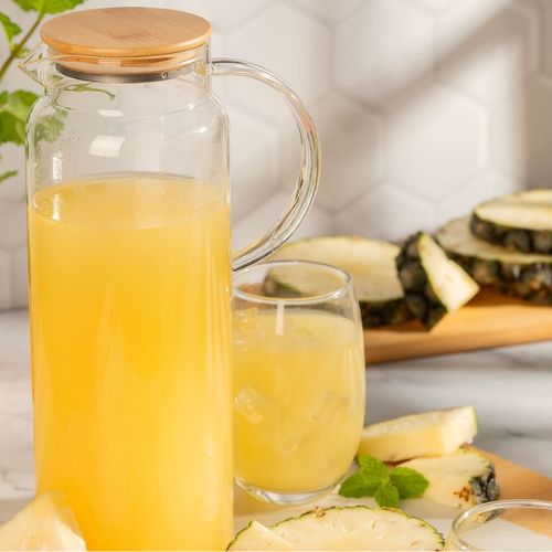 Jarra de Vidro Borossilicato e Tampa Bambu 1L | BELLAEFINNA