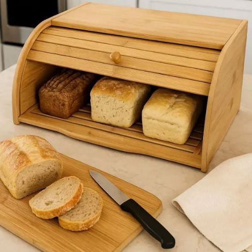 Porta Pães Minimalista Bambu Orgânico | BELLAEFINNA