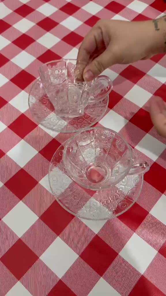 OFERTA Xícara Bohemia Vidro 220ml Com Pires Kit com 3 6 12 Unidades Café Coffe Chá