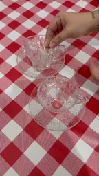 OFERTA Xícara Bohemia Vidro 220ml Com Pires Kit com 3 6 12 Unidades Café Coffe Chá