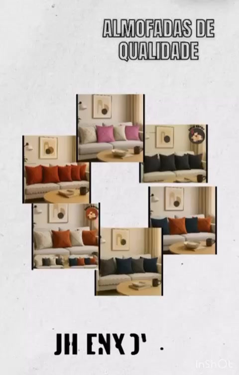 Kit 04 Almofadas Cheias em Suede Drapeada 45x45cm Decorativas Sala Quarto Sofá