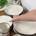 Jogo de Jantar de 30 Peças em Porcelana Ryo Maresia Oxford Mesa Posta