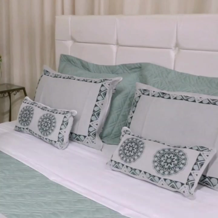 Kit Colcha Cobre Leito Casal Queen Completo Turin 180 Fios 10 peças Premium