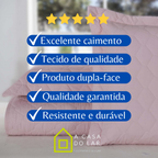 Kit Colcha Cobre Leito Casal Dupla Face 3 Peças Estampada Porta Travesseiro 100% Poliéster