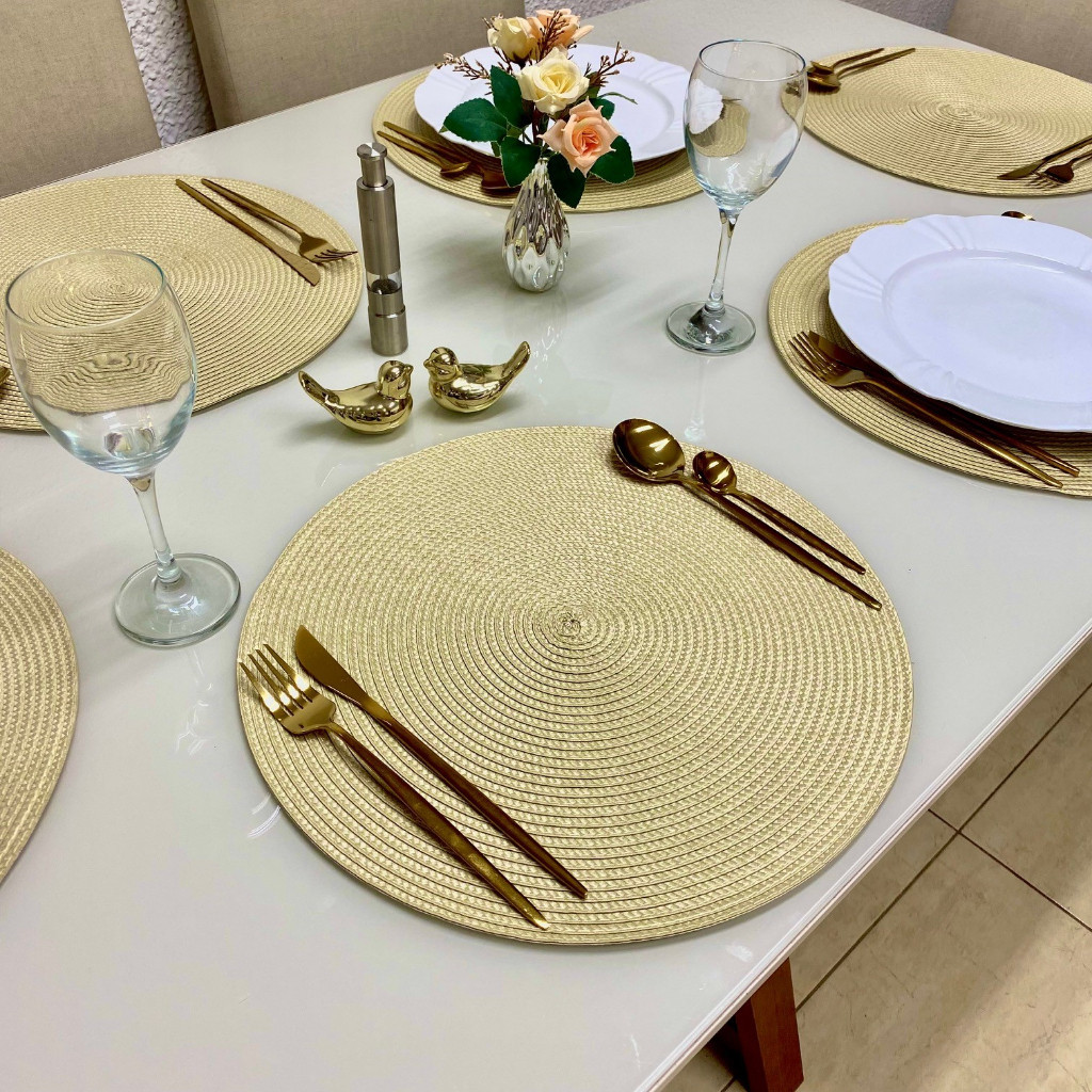 Jogo Americano Redondo até 10 peças Mesa Posta