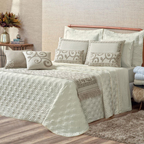 Kit Colcha Cobre Leito Casal Queen Completo Turin 180 Fios 10 peças Premium