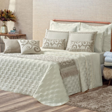 Kit Colcha Cobre Leito Casal Queen Completo Turin 180 Fios 10 peças Premium