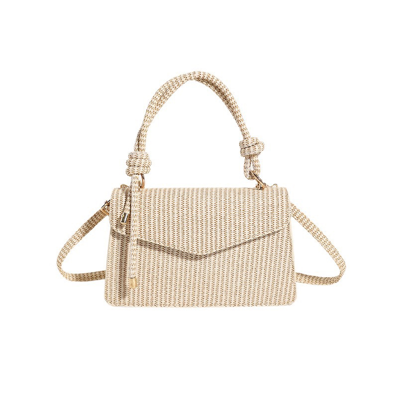 Bolsa Feminina Trançada Estilo Palha – Compacta e Sofisticada | Bella & Finna
