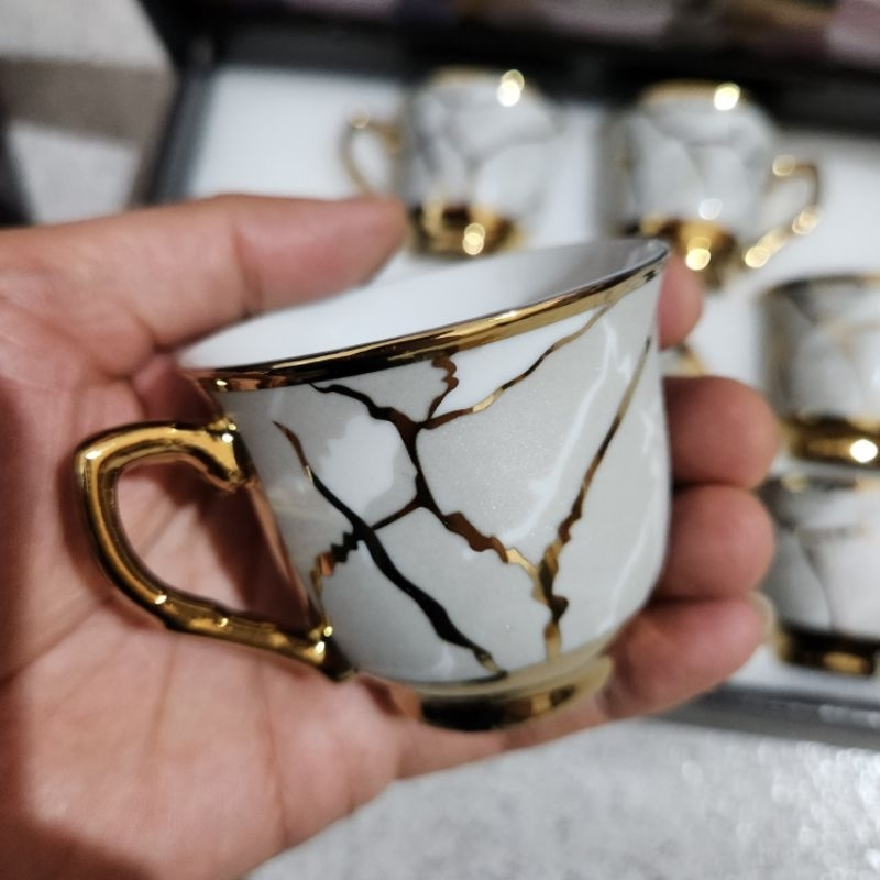 Xícara de café kit com 12 peças de Cerâmica em porcelana1