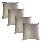Kit 04 Almofadas Cheias em Suede Drapeada 45x45cm Decorativas Sala Quarto Sofá