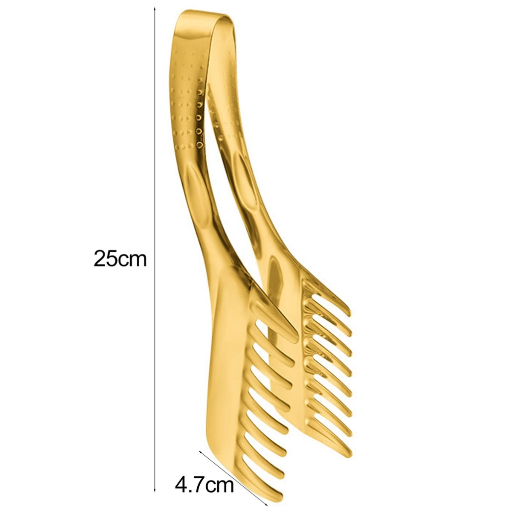 Talheres Kit 4 De Aço Inox Servindo Utensílios Pinça para pão pinça para bife colher de sopa escorredor Dourado Conjunto