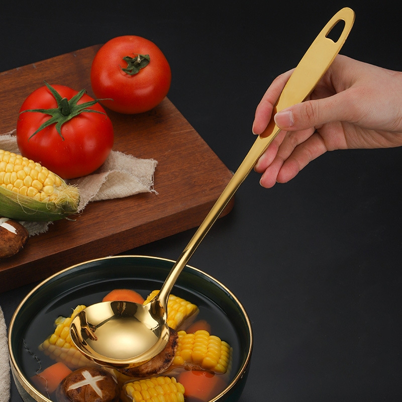 Talheres Kit 4 De Aço Inox Servindo Utensílios Pinça para pão pinça para bife colher de sopa escorredor Dourado Conjunto