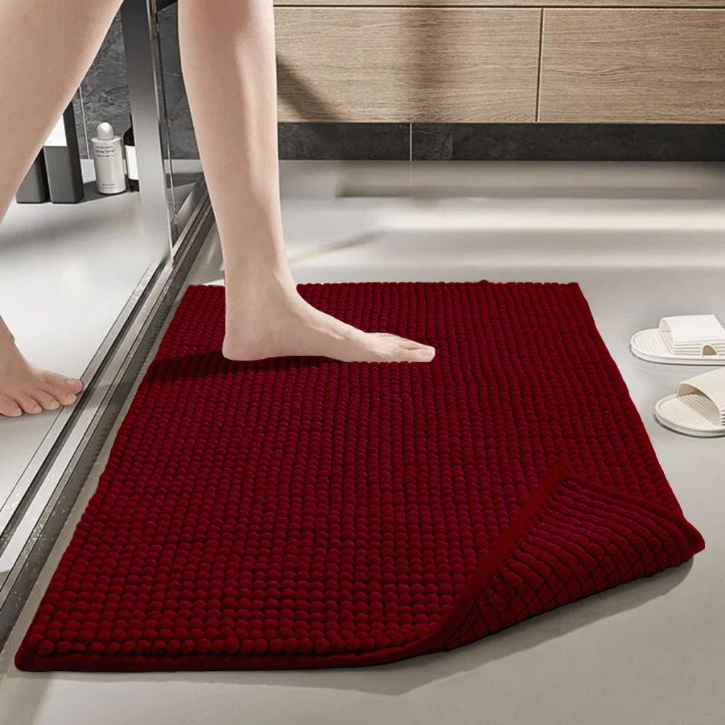 Kit Tapete Banheiro Antiderrapante 40x60 Microfibra Bolinha Macarrão