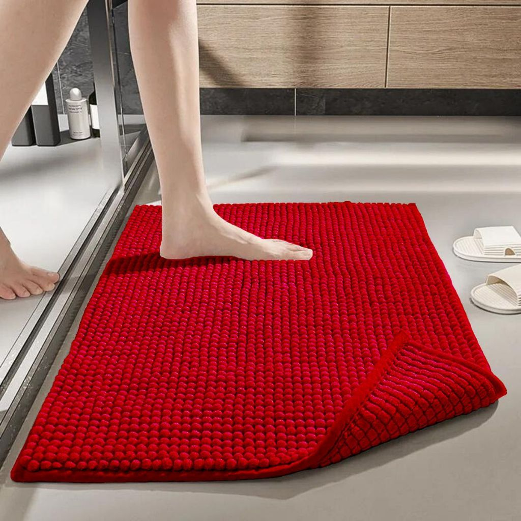 Kit Tapete Banheiro Antiderrapante 40x60 Microfibra Bolinha Macarrão