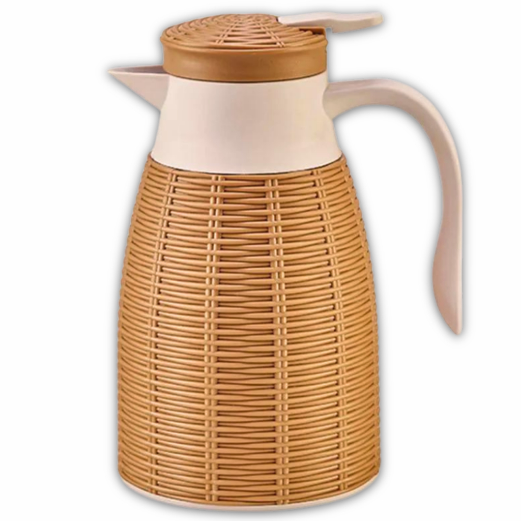Garrafa Termica Rattan Cafe Cha Agua Quente Leite Suco Bebidas Luxo Gourmet 1L Promoção