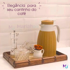 Garrafa Termica Rattan Cafe Cha Agua Quente Leite Suco Bebidas Luxo Gourmet 1L Promoção