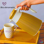 Garrafa Termica Rattan Cafe Cha Agua Quente Leite Suco Bebidas Luxo Gourmet 1L Promoção