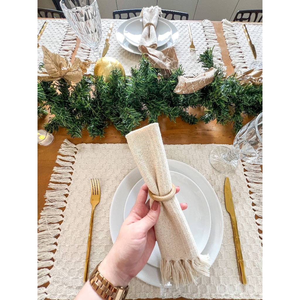 Kit Jogo americano sousplat cor Cru, Off white produto artesanal. Decoração mesa posta, tear mineiro 1, 2, 4 e 6 lugares