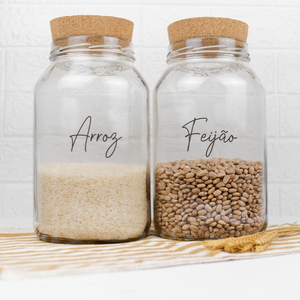 Kit Arroz e Feijão | Tampa/Vedação por Rolha