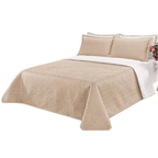 Kit Colcha Cobre Leito Casal Dupla Face 3 Peças Estampada Porta Travesseiro 100% Poliéster