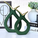 Kit Conjunto 2 Peças Vasos Cerâmica Enfeite Sala Cozinha Completo Decorativas Trio Rack Centro Mesa