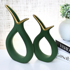 Kit Conjunto 2 Peças Vasos Cerâmica Enfeite Sala Cozinha Completo Decorativas Trio Rack Centro Mesa